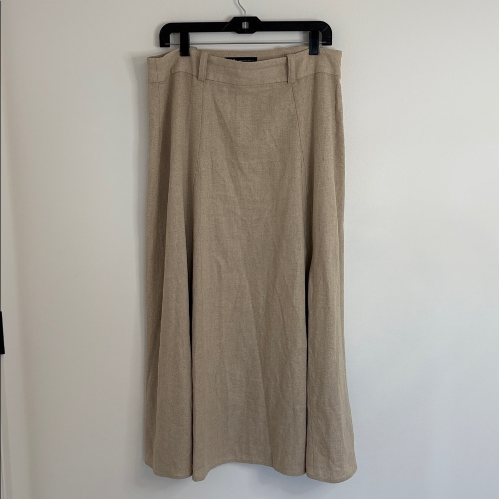 Zara Linen Midi Blend Cape Skirt - Picture 3 of 9